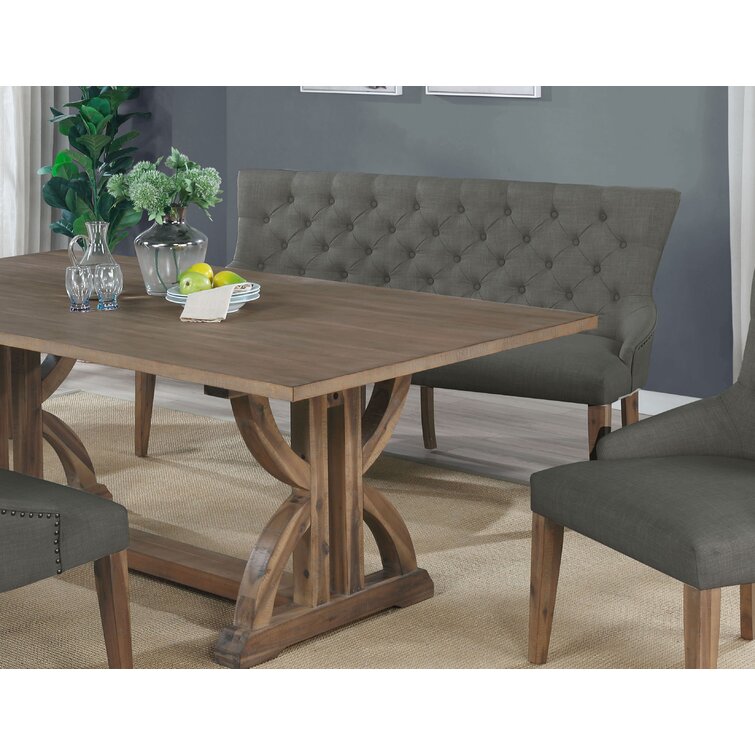 Dining table with online upholstered bench